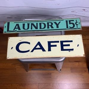 Anthropologie vintage rustic Mummert signs art